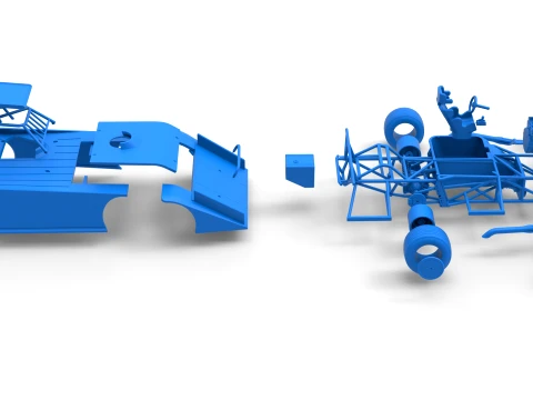 Wedge Dirt Late model while turning Scale 1 to 25 3D Print Model