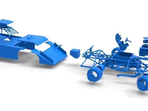 Wedge Dirt Late model while turning Scale 1 to 25 3D Print Model