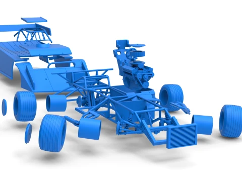 Wedge Dirt Late model while turning Scale 1 to 25 3D Print Model