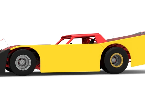 Vintage Dirt late model Race car Version 5 Scale 1 to 25 3D Print Model