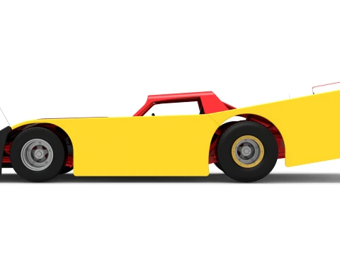 Vintage Dirt late model Race car Version 5 Scale 1 to 25 3D Print Model
