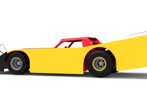 Vintage Dirt late model Race car Version 5 Scale 1 to 25 3D Print Model