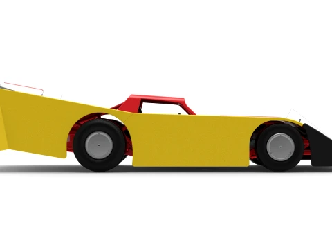 Vintage Dirt late model Race car Version 5 Scale 1 to 25 3D Print Model
