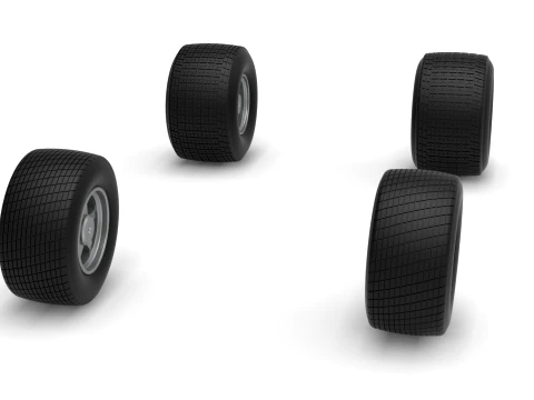Wheel Set of Vintage Dirt late model Race car Version 4 Scale 1 to 25 3D Print Model