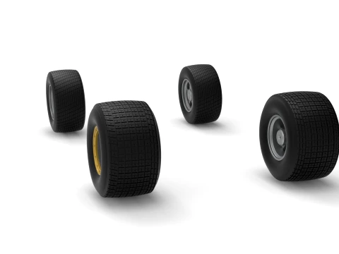 Wheel Set of Vintage Dirt late model Race car Version 4 Scale 1 to 25 3D Print Model