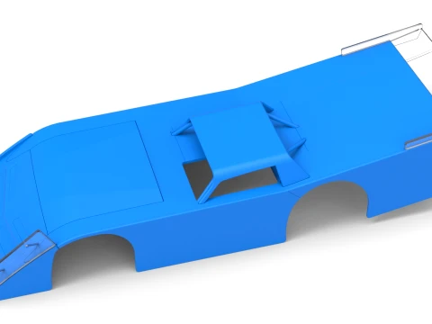 Shell of Vintage Dirt late model Race car Version 4 Scale 1 to 25 3D Print Model