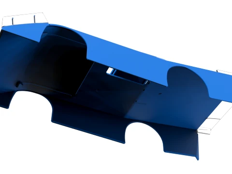 Shell of Vintage Dirt late model Race car Version 4 Scale 1 to 25 3D Print Model