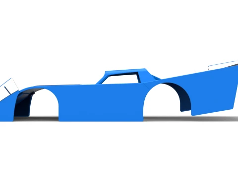 Shell of Vintage Dirt late model Race car Version 4 Scale 1 to 25 3D Print Model