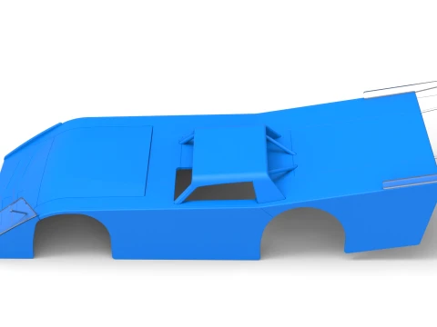 Shell of Vintage Dirt late model Race car Version 4 Scale 1 to 25 3D Print Model
