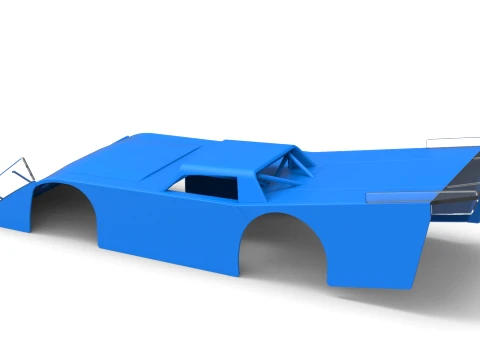 Shell of Vintage Dirt late model Race car Version 4 Scale 1 to 25 3D Print Model