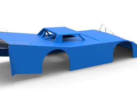 Shell of Vintage Dirt late model Race car Version 4 Scale 1 to 25 3D Print Model