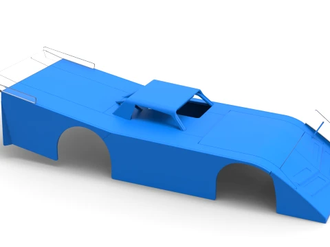 Shell of Vintage Dirt late model Race car Version 4 Scale 1 to 25 3D Print Model