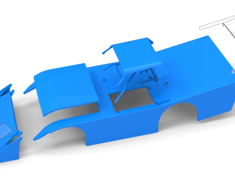 Shell of Vintage Dirt late model Race car Version 4 Scale 1 to 25 3D Print Model
