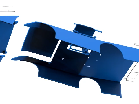 Shell of Vintage Dirt late model Race car Version 4 Scale 1 to 25 3D Print Model