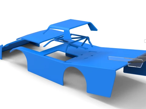 Shell of Vintage Dirt late model Race car Version 4 Scale 1 to 25 3D Print Model