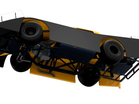 Vintage Dirt late model Race car Version 5 while turning Scale 1 to 25 3D Print Model