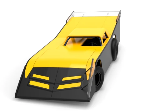 Vintage Dirt late model Race car Version 5 while turning Scale 1 to 25 3D Print Model