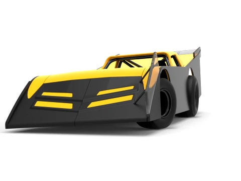 Vintage Dirt late model Race car Version 5 while turning Scale 1 to 25 3D Print Model