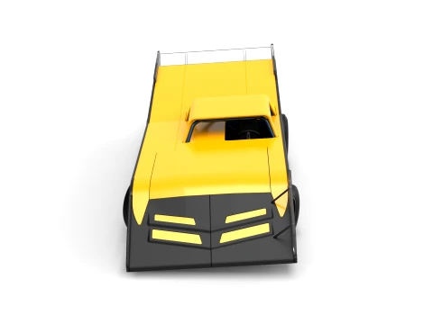 Vintage Dirt late model Race car Version 5 while turning Scale 1 to 25 3D Print Model