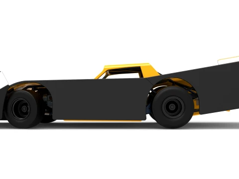 Vintage Dirt late model Race car Version 5 while turning Scale 1 to 25 3D Print Model