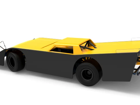 Vintage Dirt late model Race car Version 5 while turning Scale 1 to 25 3D Print Model