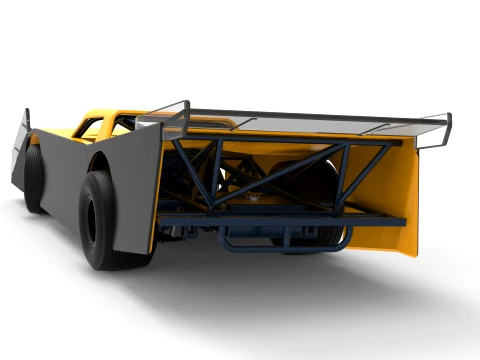 Vintage Dirt late model Race car Version 5 while turning Scale 1 to 25 3D Print Model