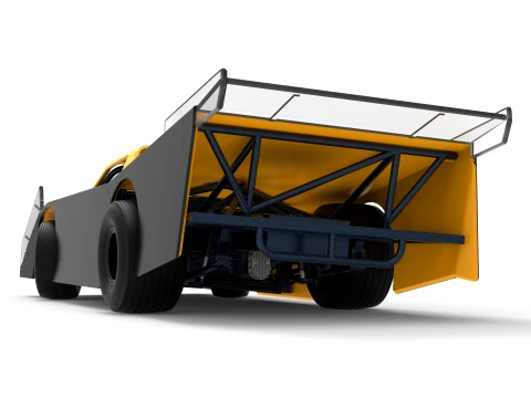 Vintage Dirt late model Race car Version 5 while turning Scale 1 to 25 3D Print Model