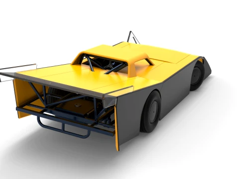 Vintage Dirt late model Race car Version 5 while turning Scale 1 to 25 3D Print Model