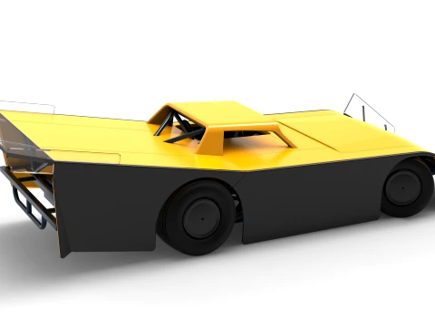 Vintage Dirt late model Race car Version 5 while turning Scale 1 to 25 3D Print Model