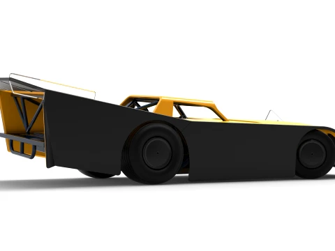 Vintage Dirt late model Race car Version 5 while turning Scale 1 to 25 3D Print Model