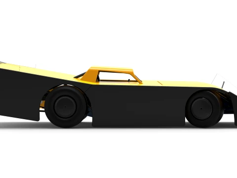 Vintage Dirt late model Race car Version 5 while turning Scale 1 to 25 3D Print Model