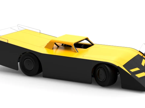 Vintage Dirt late model Race car Version 5 while turning Scale 1 to 25 3D Print Model