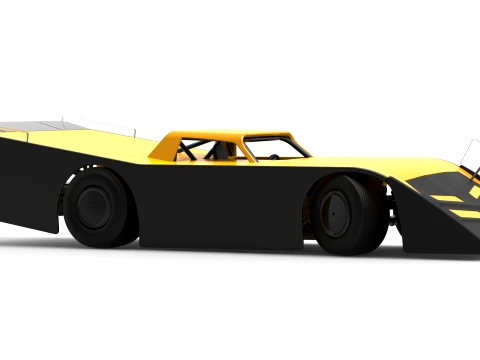 Vintage Dirt late model Race car Version 5 while turning Scale 1 to 25 3D Print Model