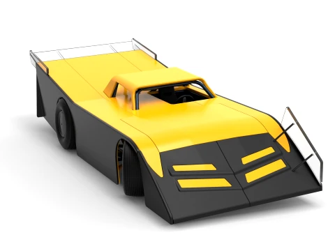 Vintage Dirt late model Race car Version 5 while turning Scale 1 to 25 3D Print Model