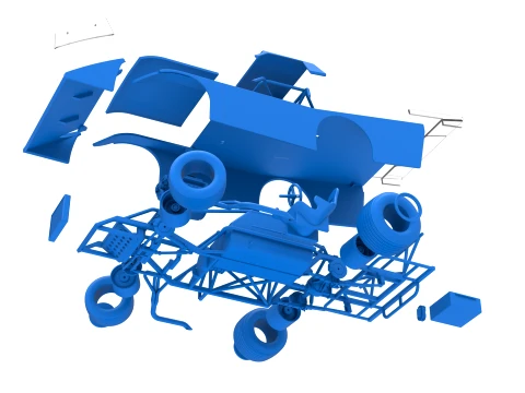 Vintage Dirt late model Race car Version 5 while turning Scale 1 to 25 3D Print Model