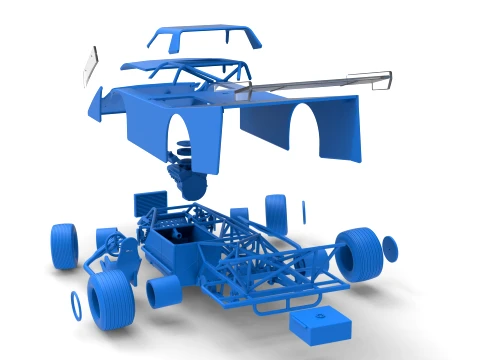 Vintage Dirt late model Race car Version 5 while turning Scale 1 to 25 3D Print Model
