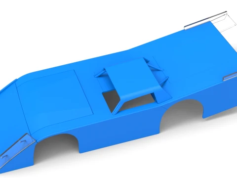Shell of Vintage Dirt late model Race car Version 5 Scale 1 to 25 3D Print Model
