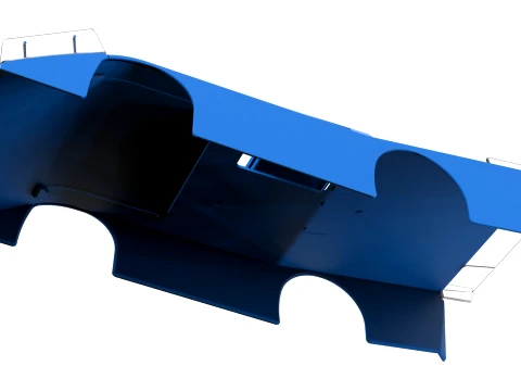 Shell of Vintage Dirt late model Race car Version 5 Scale 1 to 25 3D Print Model