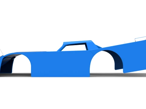 Shell of Vintage Dirt late model Race car Version 5 Scale 1 to 25 3D Print Model