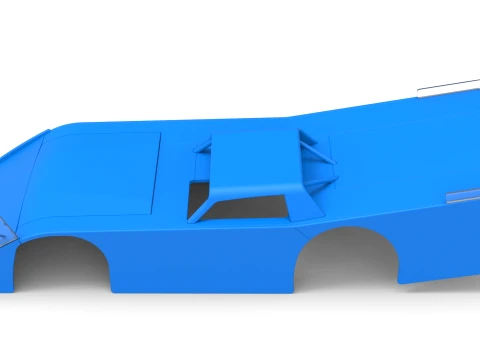 Shell of Vintage Dirt late model Race car Version 5 Scale 1 to 25 3D Print Model