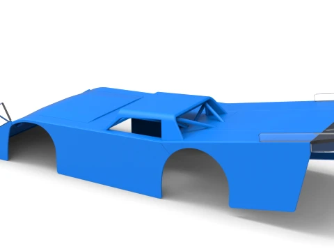 Shell of Vintage Dirt late model Race car Version 5 Scale 1 to 25 3D Print Model