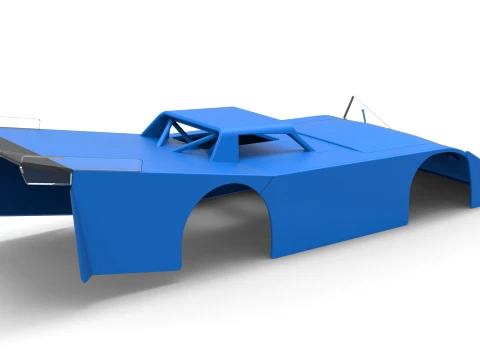 Shell of Vintage Dirt late model Race car Version 5 Scale 1 to 25 3D Print Model
