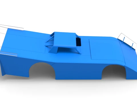 Shell of Vintage Dirt late model Race car Version 5 Scale 1 to 25 3D Print Model