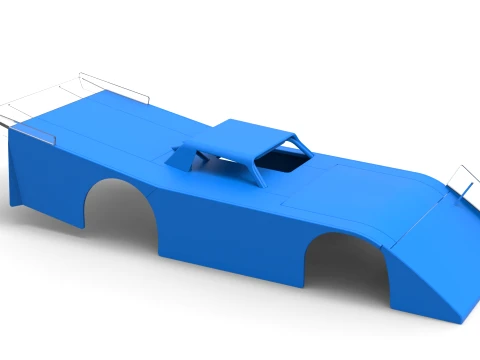 Shell of Vintage Dirt late model Race car Version 5 Scale 1 to 25 3D Print Model