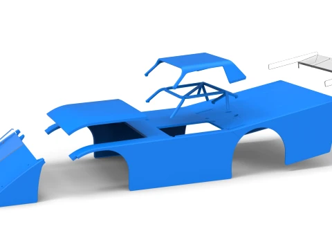 Shell of Vintage Dirt late model Race car Version 5 Scale 1 to 25 3D Print Model
