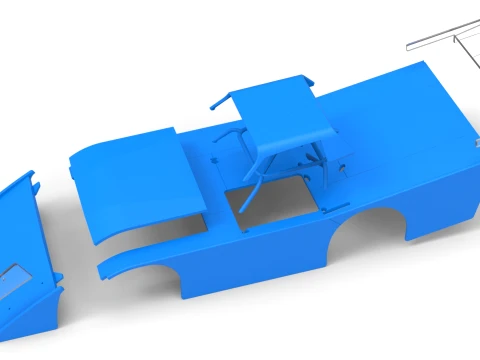 Shell of Vintage Dirt late model Race car Version 5 Scale 1 to 25 3D Print Model