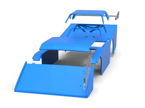 Shell of Vintage Dirt late model Race car Version 5 Scale 1 to 25 3D Print Model