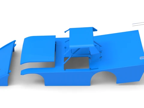 Shell of Vintage Dirt late model Race car Version 5 Scale 1 to 25 3D Print Model