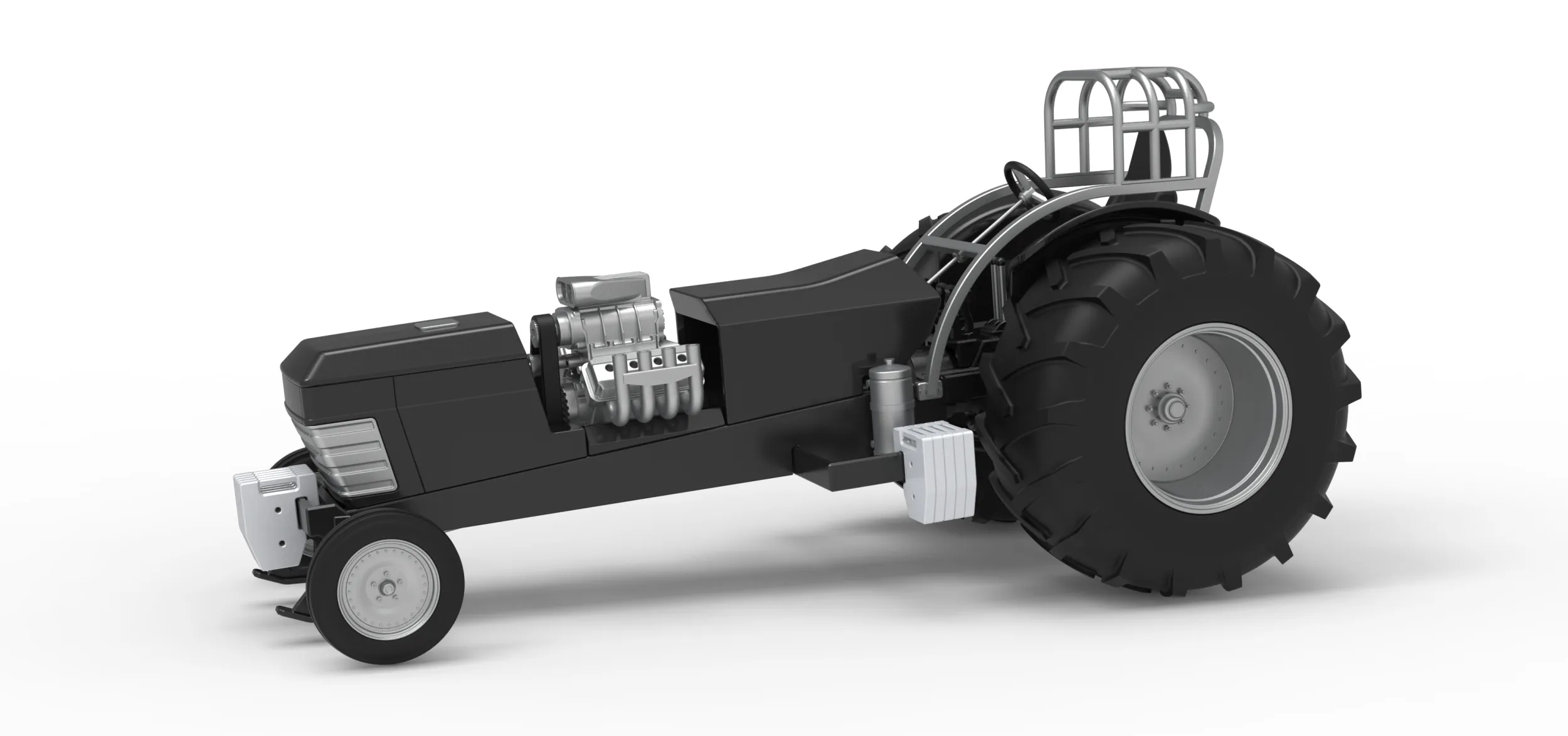 Vintage Pulling tractor Version 3 Scale 1 to 25 3D Print Model .c4d .max .obj .3ds .fbx .stl .blend 