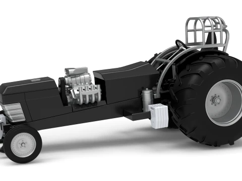 Tracteur de traction vintage version 3 &eacute;chelle 1 &agrave; 25 Modèles 3D en vedette